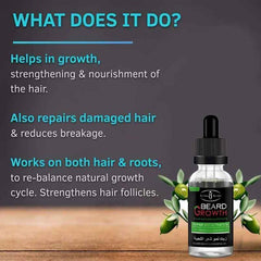 Huile de croissance de barbe biologique