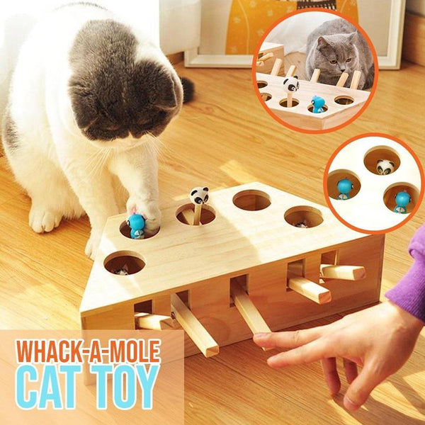 JOUET WHACK-A-MOLE POUR CHAT EN BOIS