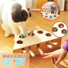 JOUET WHACK-A-MOLE POUR CHAT EN BOIS